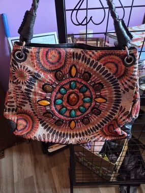 Boho Medallion Tote Bag - Multicolor